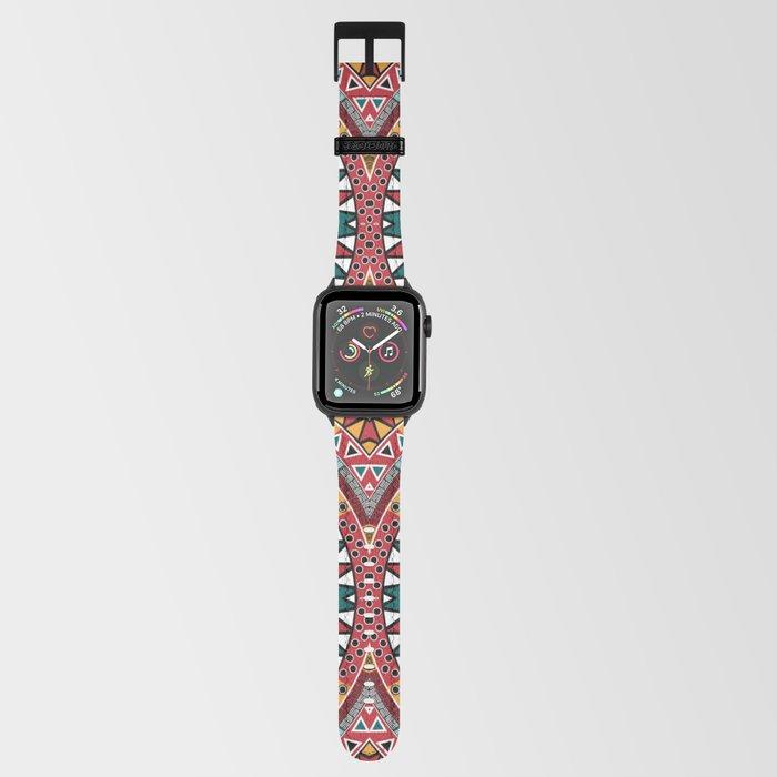 Tribal Kaleidoscope Bespoke Vegan Leather Apple Watch Band - Chocolate Ancestor