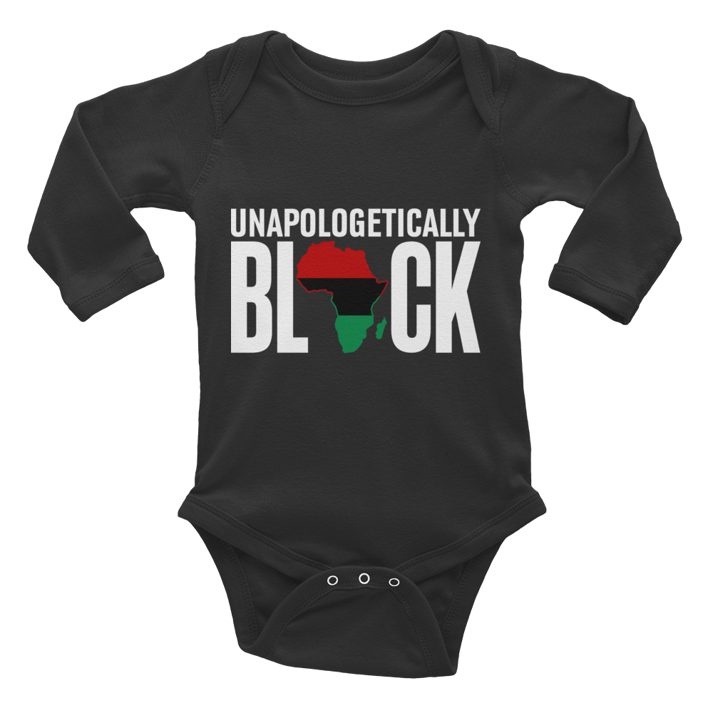 Unapologetically Black RBG Infant Long Sleeve Bodysuit - Chocolate Ancestor