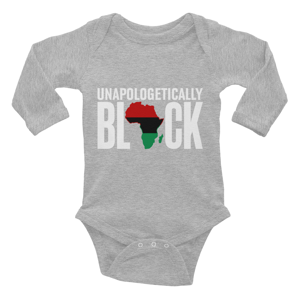 Unapologetically Black RBG Infant Long Sleeve Bodysuit - Chocolate Ancestor