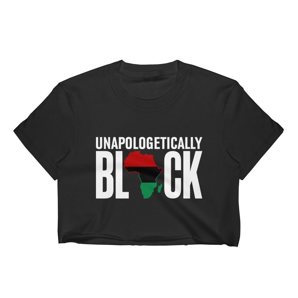 Unapologetically Black RBG Ladies Crop Top - Chocolate Ancestor