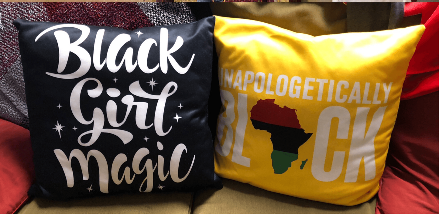 Unapologetically Black RBG Pan-African Square Pillow - Chocolate Ancestor