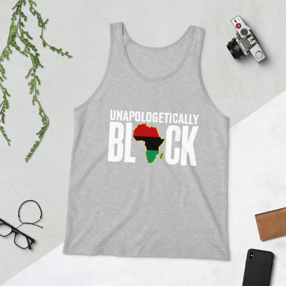 Unapologetically Black RBG Pan African Unisex Tank Top - Chocolate Ancestor