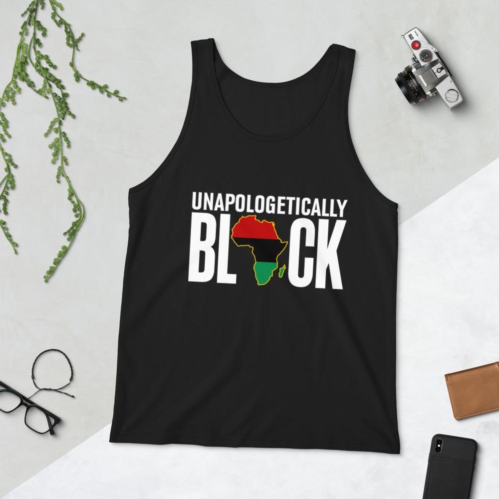 Unapologetically Black RBG Pan African Unisex Tank Top - Chocolate Ancestor