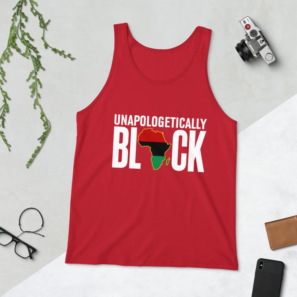 Unapologetically Black RBG Pan African Unisex Tank Top - Chocolate Ancestor