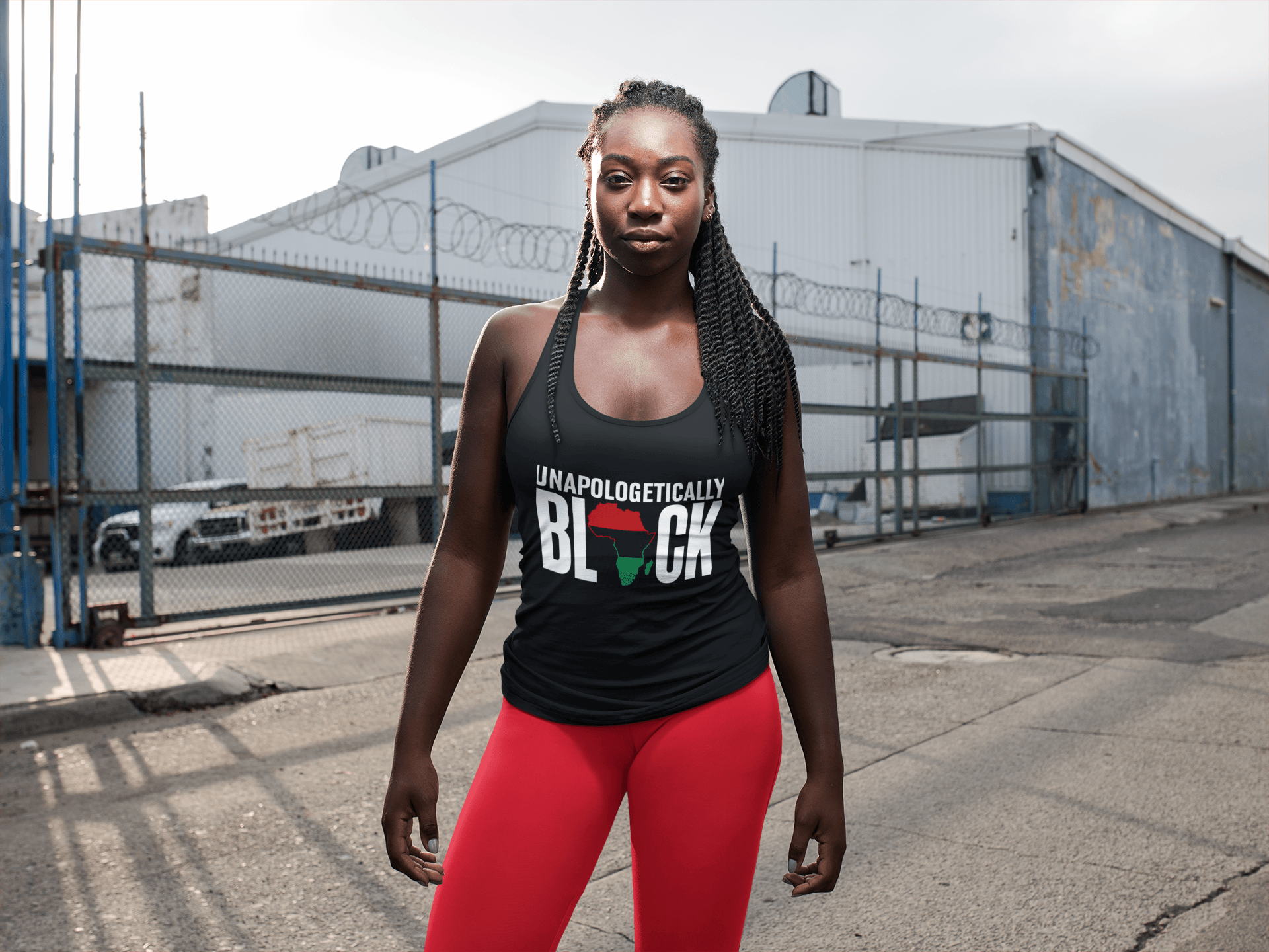 Unapologetically Black RBG Pan African Unisex Tank Top - Chocolate Ancestor