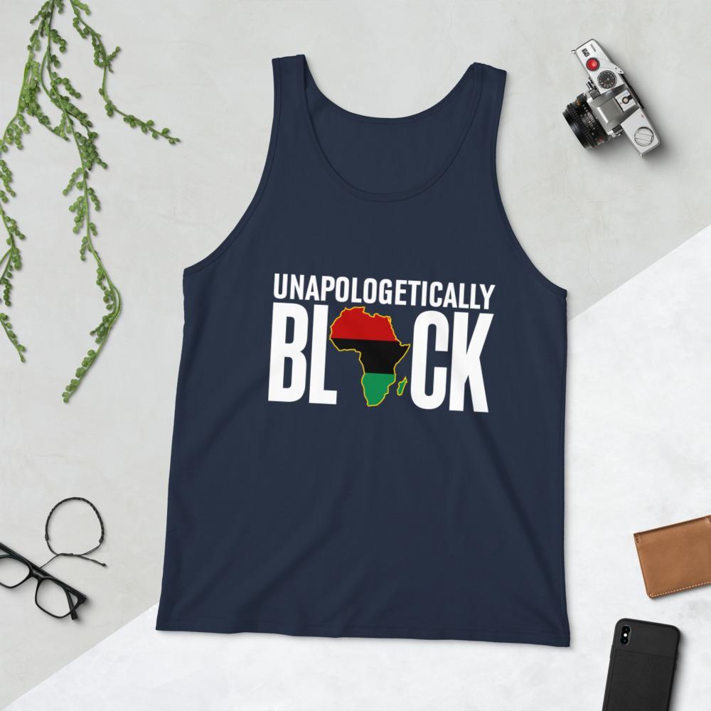 Unapologetically Black RBG Pan African Unisex Tank Top - Chocolate Ancestor