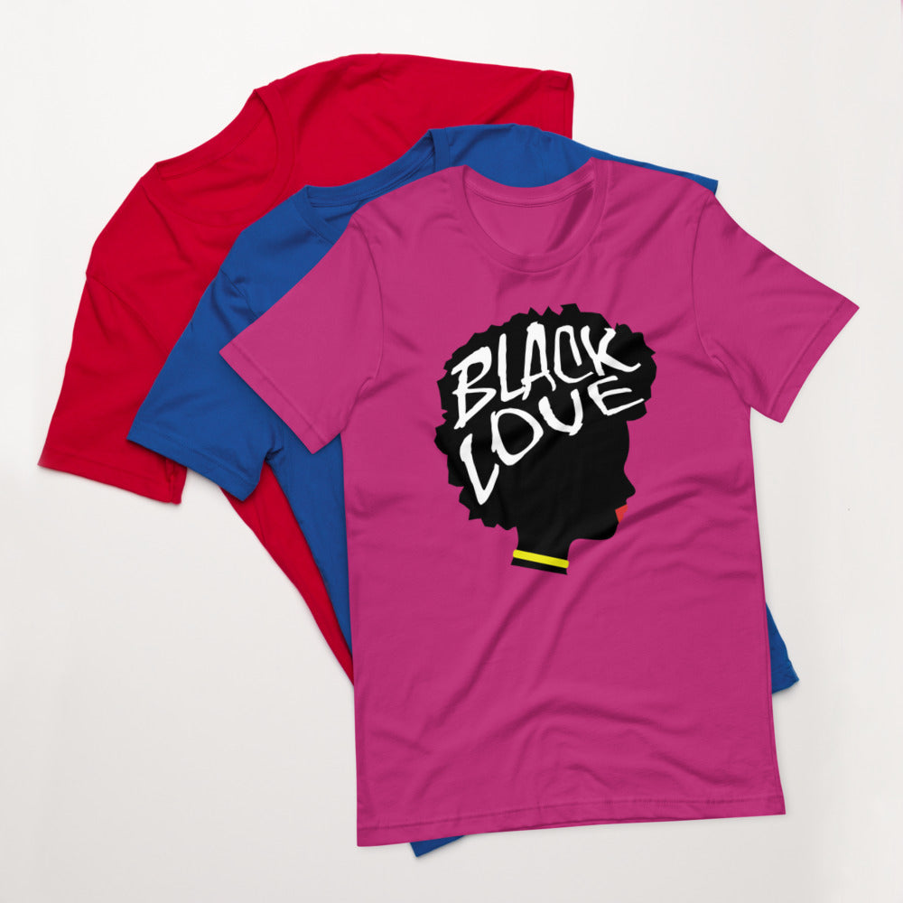 Black Love Afro Short-Sleeve Unisex T-Shirt