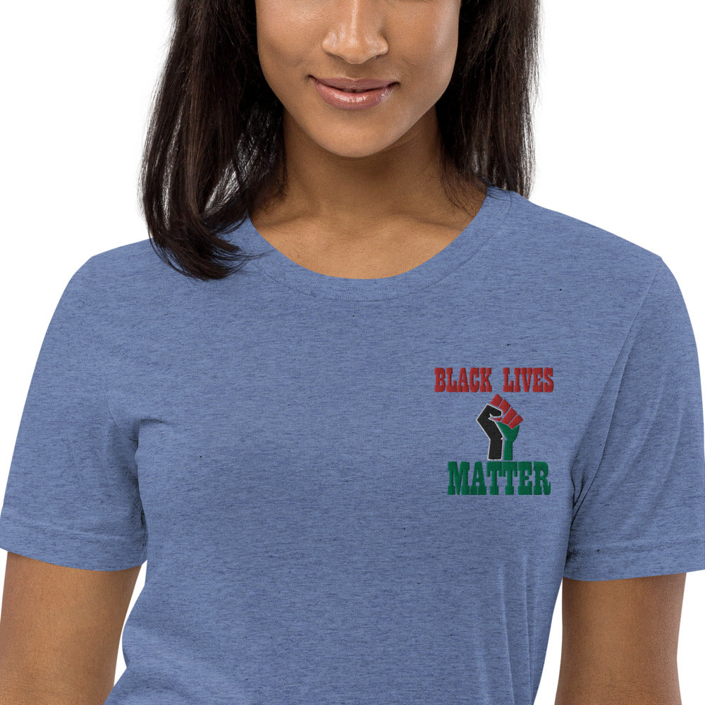 Black Lives Matter Pan African Unisex Embroidered Short sleeve t-shirt