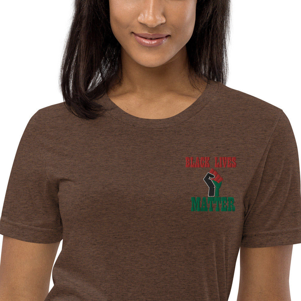 Black Lives Matter Pan African Unisex Embroidered Short sleeve t-shirt