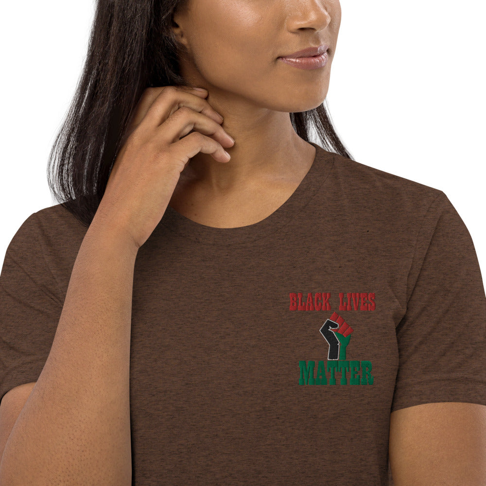 Black Lives Matter Pan African Unisex Embroidered Short sleeve t-shirt