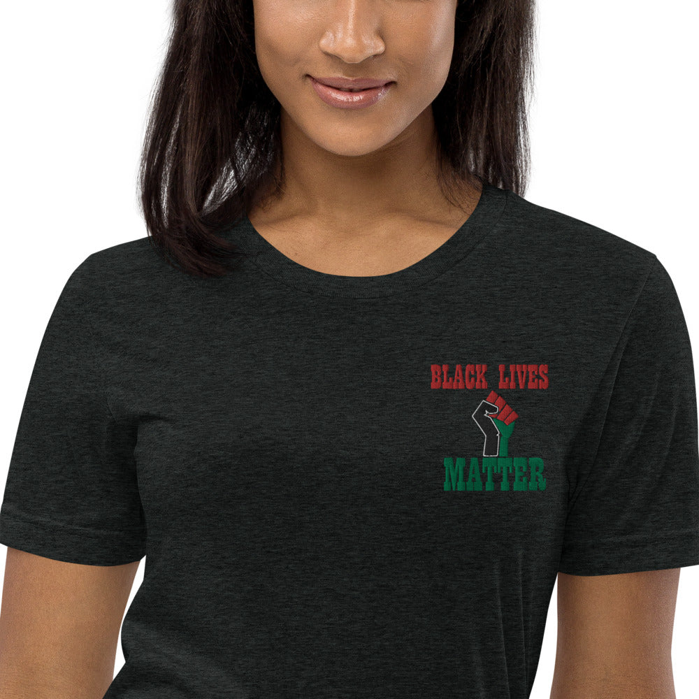 Black Lives Matter Pan African Unisex Embroidered Short sleeve t-shirt