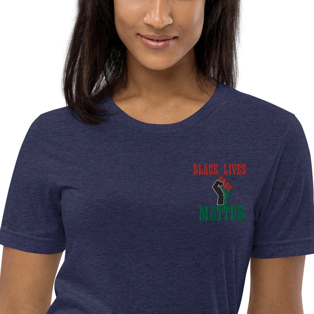 Black Lives Matter Pan African Unisex Embroidered Short sleeve t-shirt