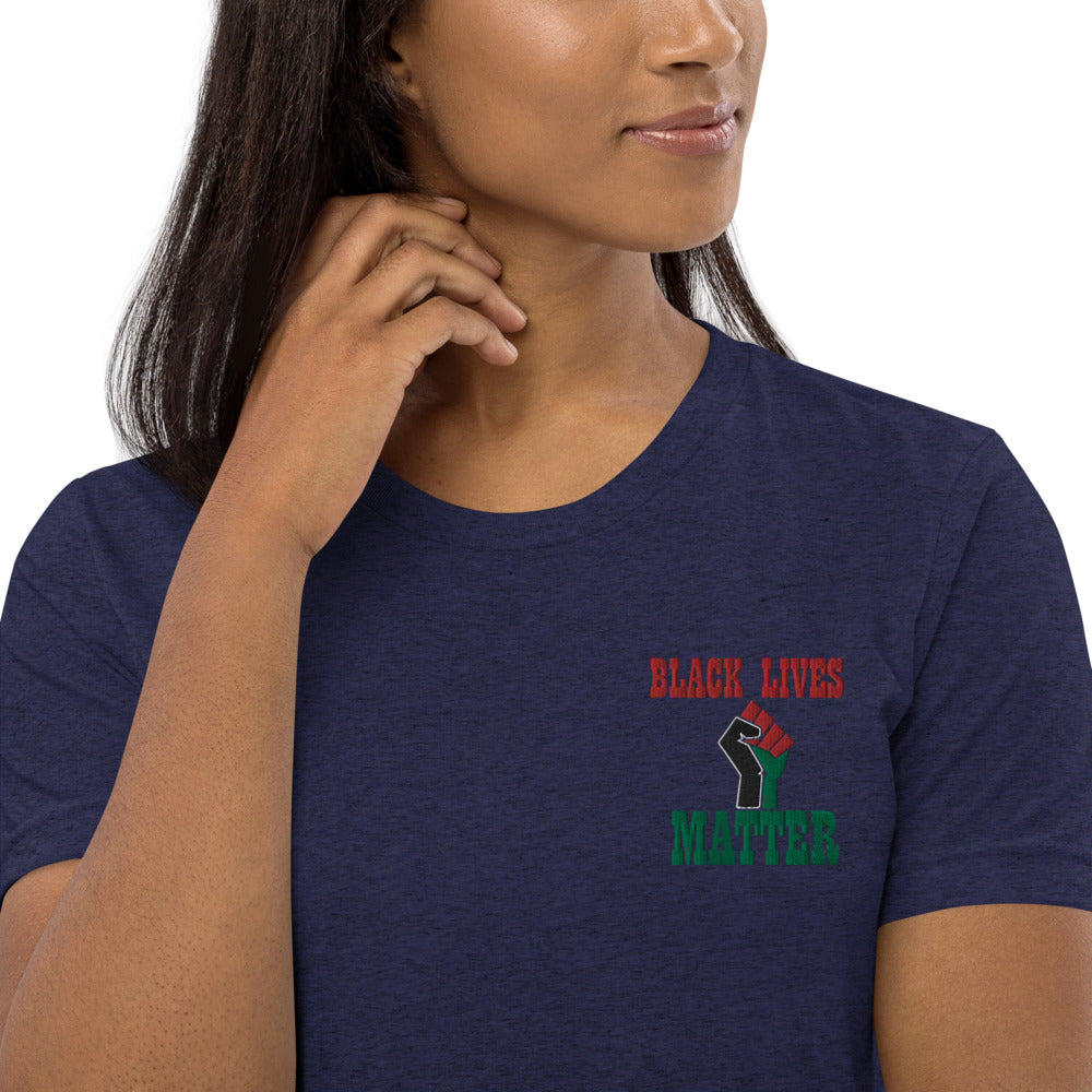 Black Lives Matter Pan African Unisex Embroidered Short sleeve t-shirt