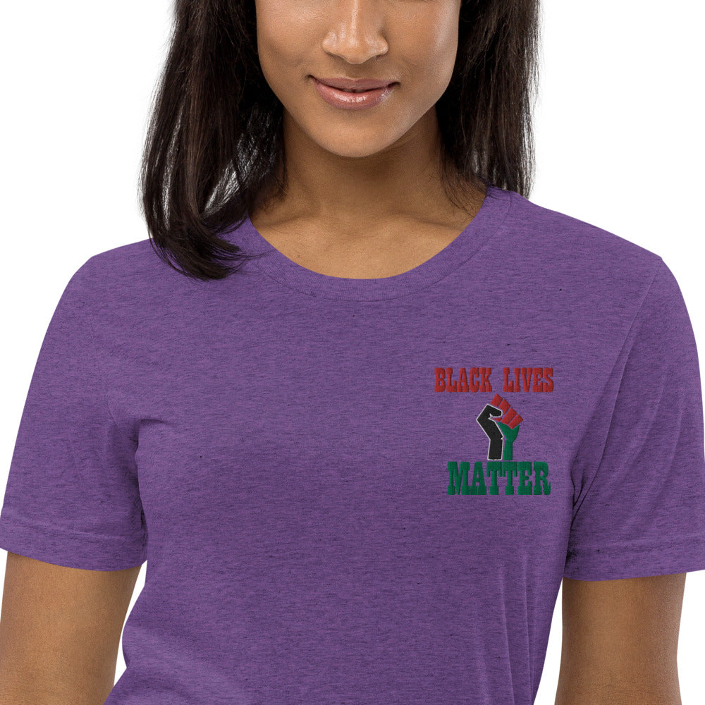 Black Lives Matter Pan African Unisex Embroidered Short sleeve t-shirt