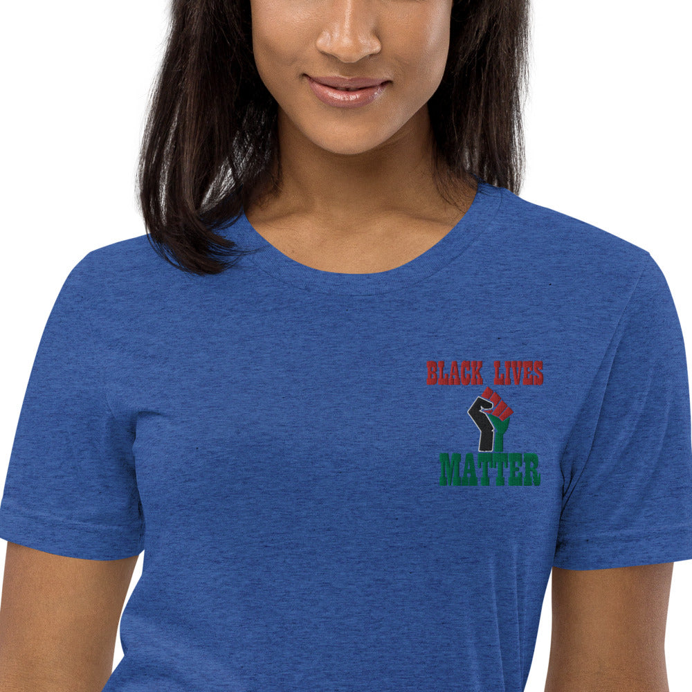 Black Lives Matter Pan African Unisex Embroidered Short sleeve t-shirt