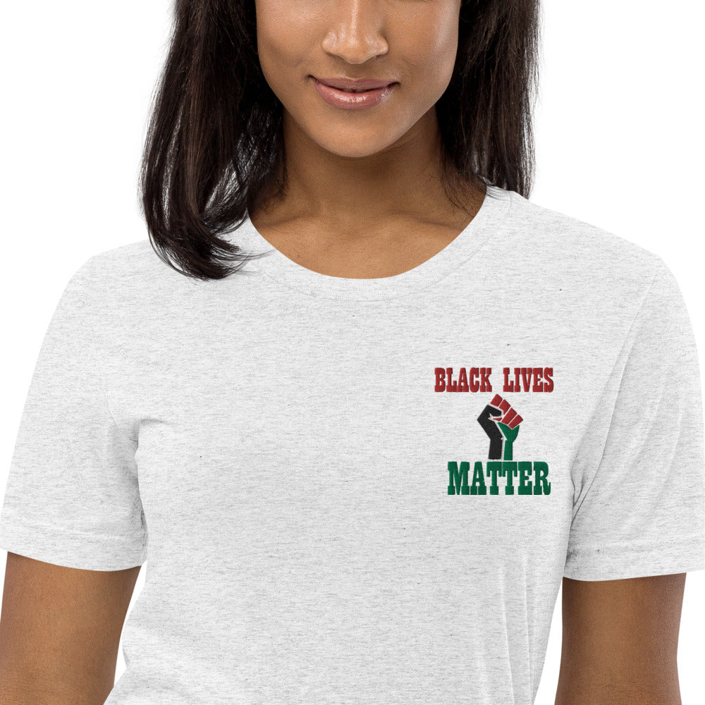 Black Lives Matter Pan African Unisex Embroidered Short sleeve t-shirt