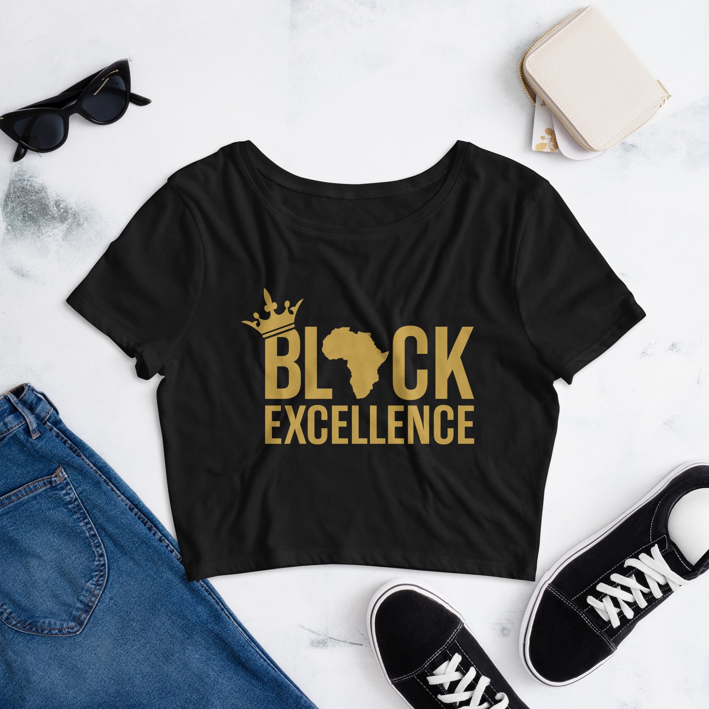 Black Excellence Short sleeve crop top