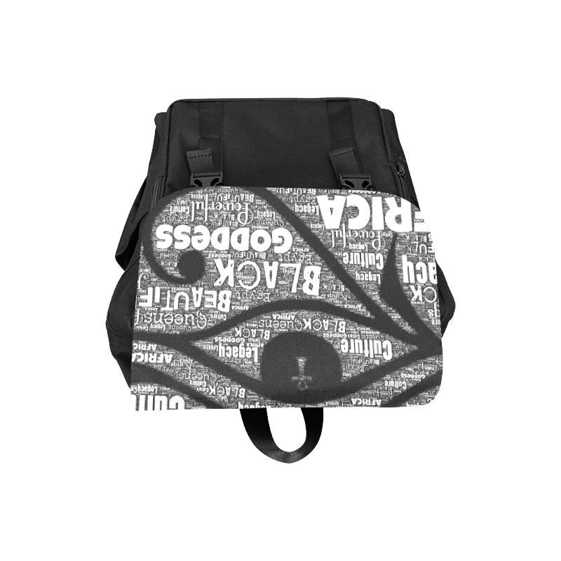 Worded Eye of Horus Shoulders Bookbag - Chocolate Ancestor