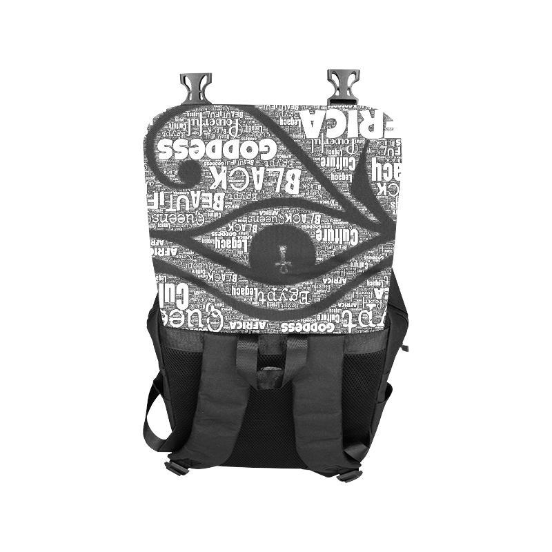 Worded Eye of Horus Shoulders Bookbag - Chocolate Ancestor