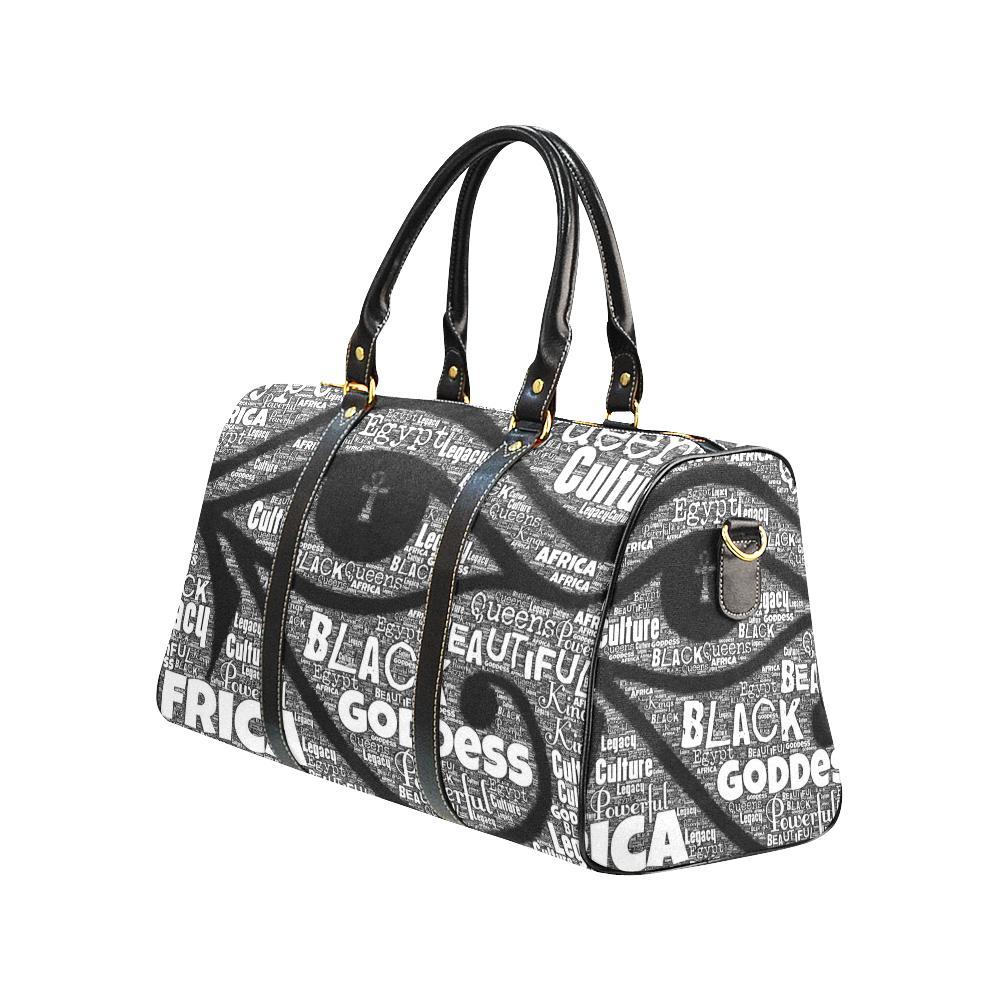 Worded Eye of Horus Waterproof Travel Bag - Chocolate Ancestor