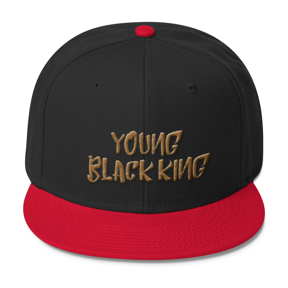 Young Black King- Gold Wool Blend Snapback - Chocolate Ancestor