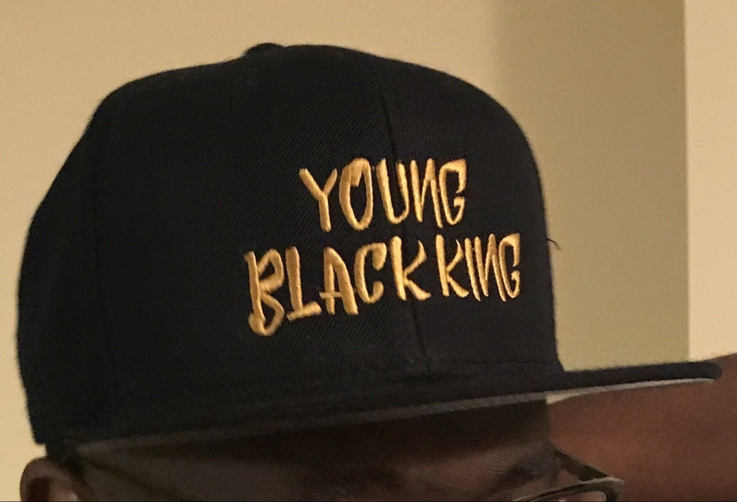 Young Black King- Gold Wool Blend Snapback - Chocolate Ancestor