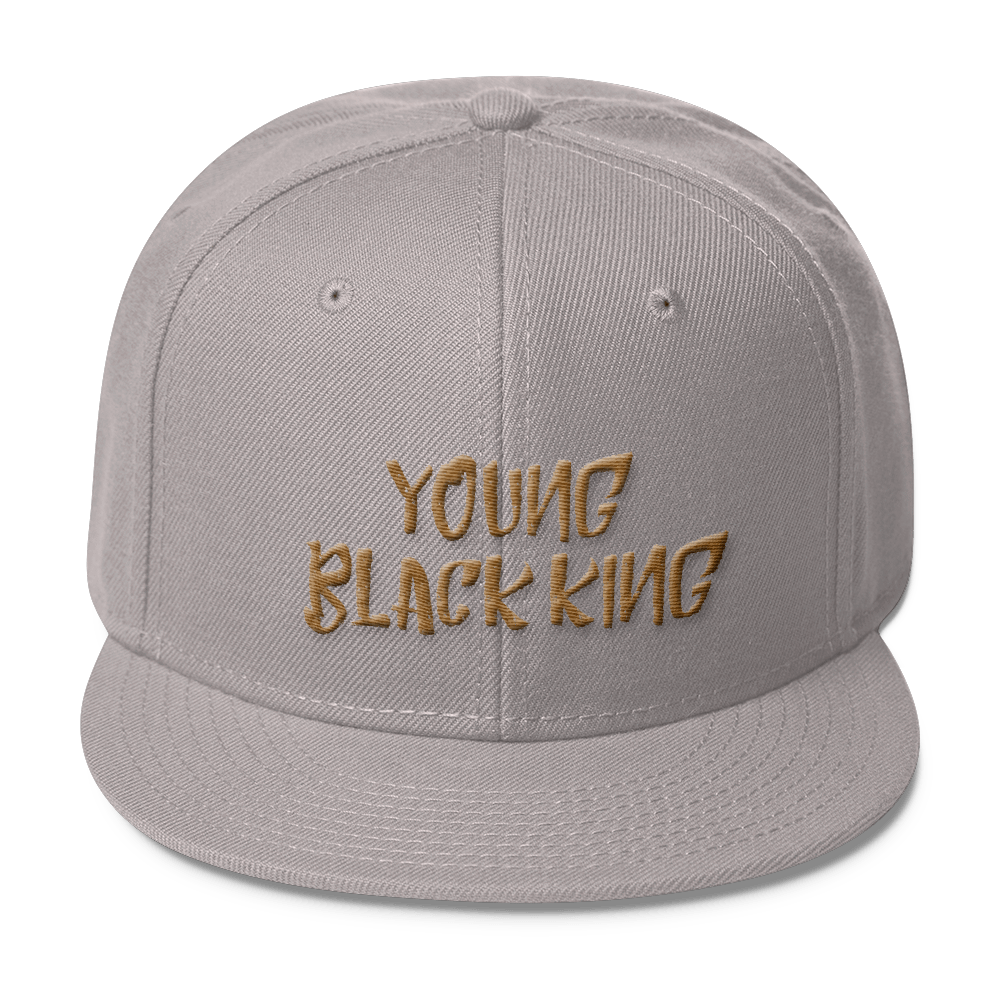 Young Black King- Gold Wool Blend Snapback - Chocolate Ancestor