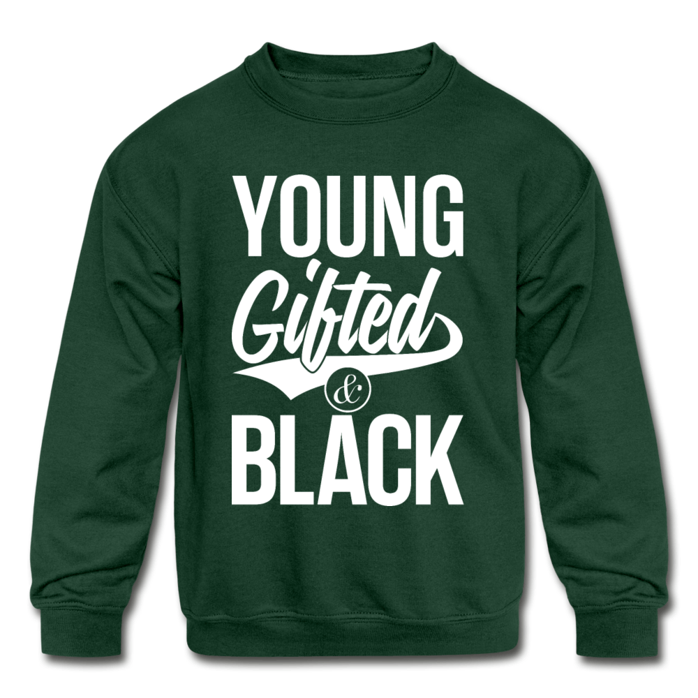 Young Gifted & Black Kids' Crewneck Sweatshirt - Chocolate Ancestor