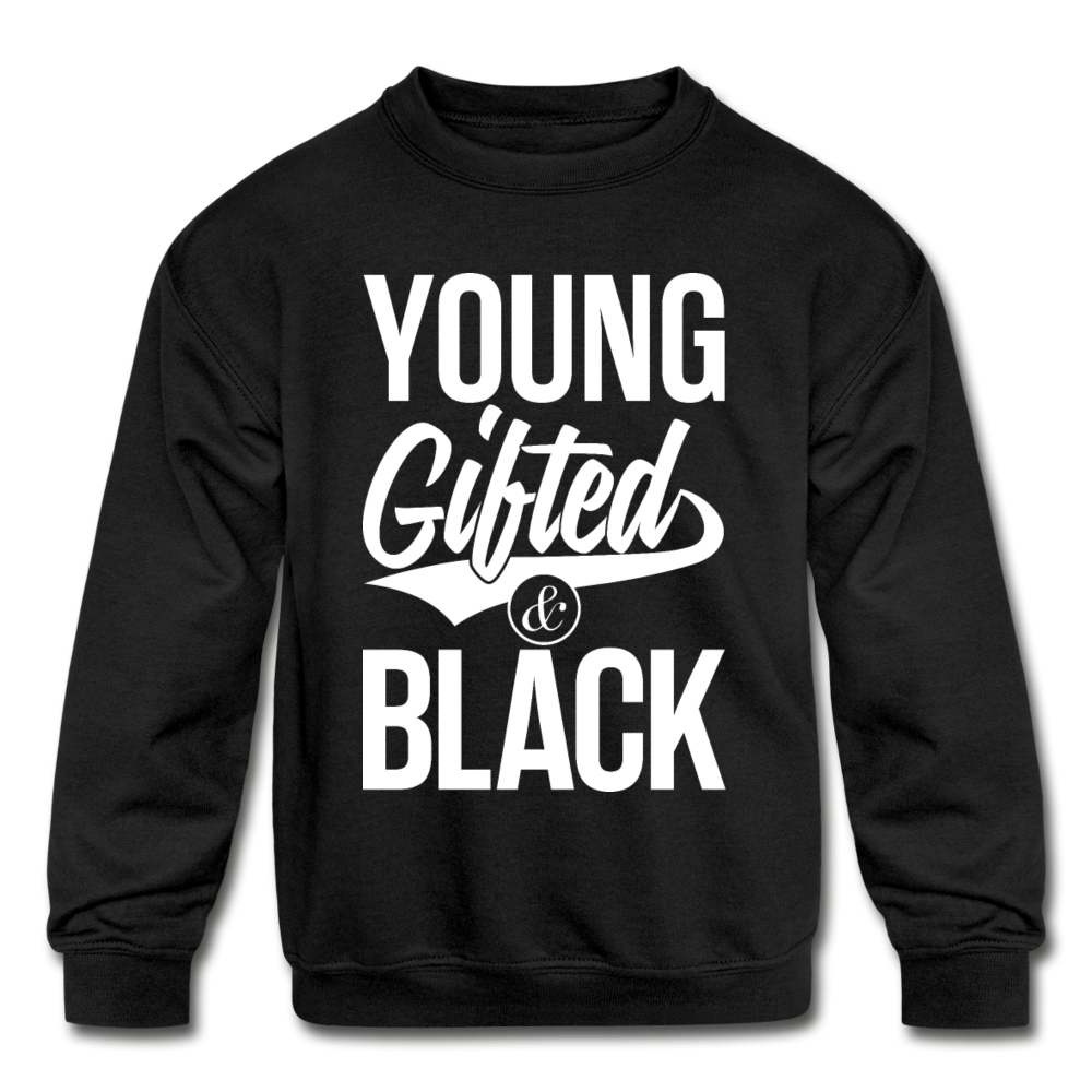 Young Gifted & Black Kids' Crewneck Sweatshirt - Chocolate Ancestor