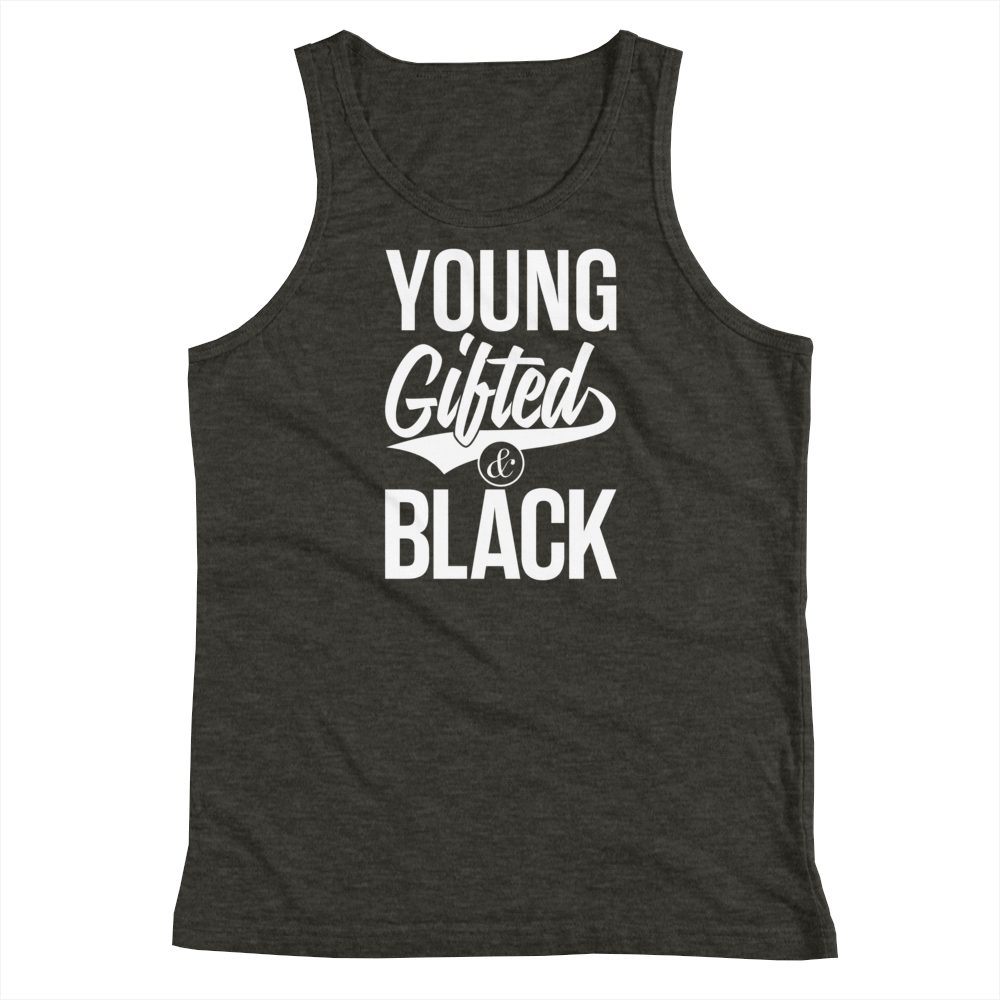 Young Gifted & Black Youth Tank Top - Chocolate Ancestor