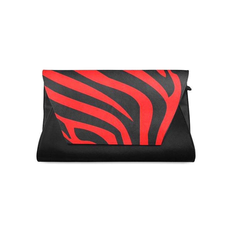 Zebra Stripes Leather Clutch Bag - Chocolate Ancestor