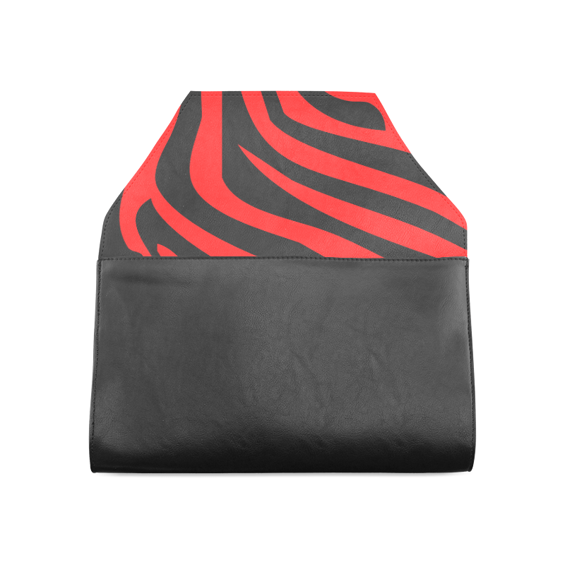 Zebra Stripes Leather Clutch Bag - Chocolate Ancestor